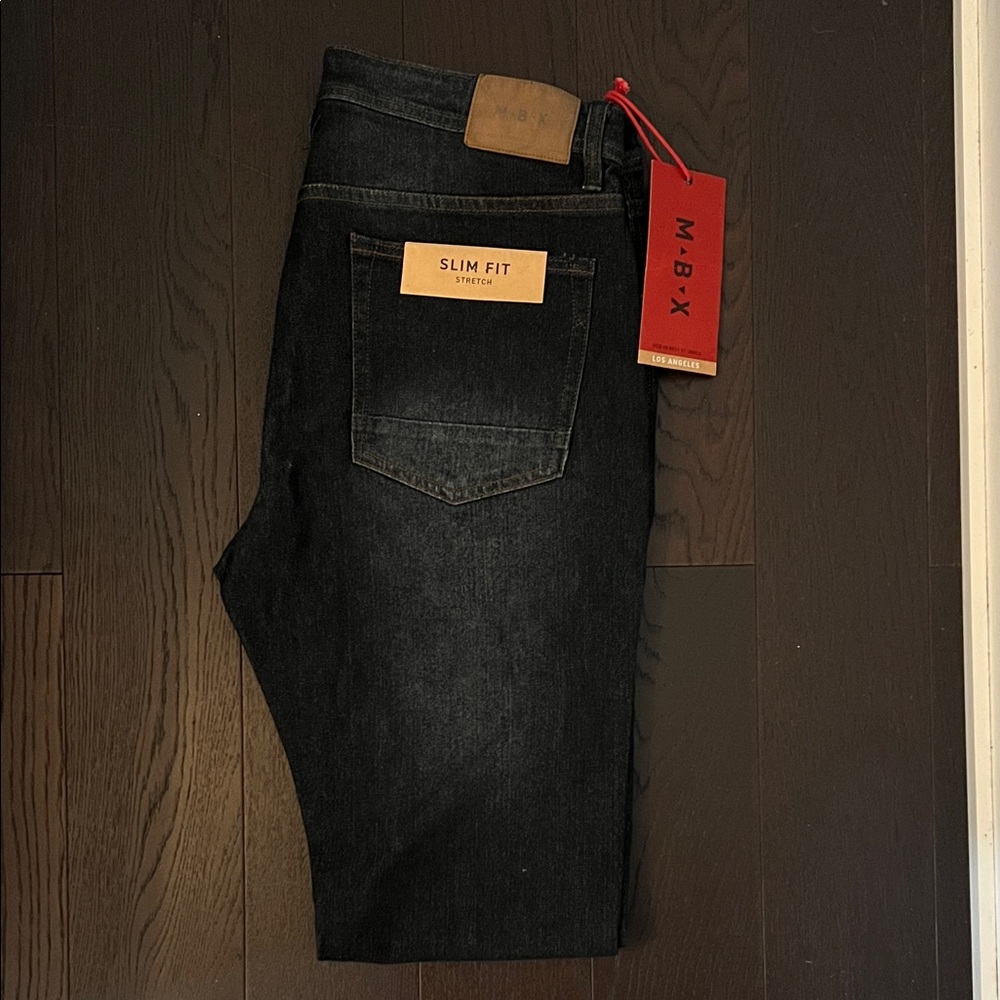 M.B.X Men's Slim Fit Dark Jeans